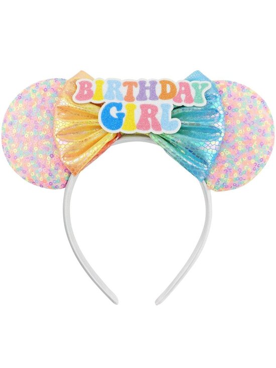 Women\'s Mulit Color Polyester Sequin Bow Mickey Mouse Headband Hair Accessory main image 4